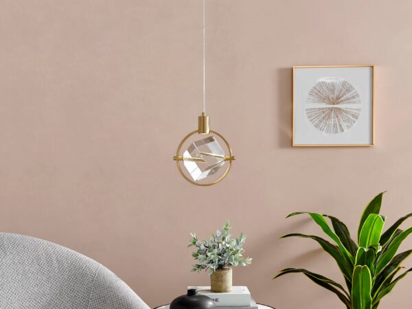 Hollywood Cube 1 Light Pendant // Gold