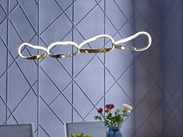 Prague Horizontal Chandelier // Gold and Chrome