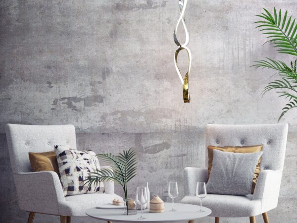 Prague Small Vertical Chandelier - Gold & Chrome