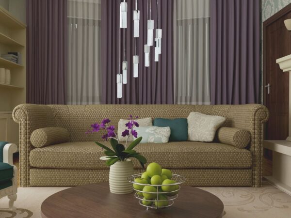 Rectangular Crystal Chandelier // 9 Light