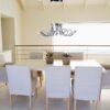 6 Petal Flower Dimmable LED Chandelier // Chrome