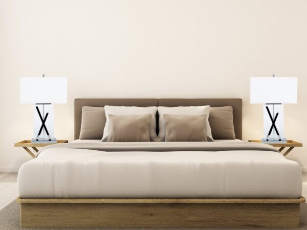 1 Light with USB Charger X Table Lamp // Chrome and Crystal