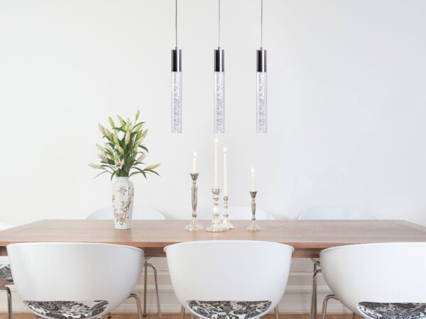 Acrylic Cylinder Chandelier // 3 Light