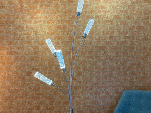 5 Acrylic Cylinders Floor Lamp // Chrome