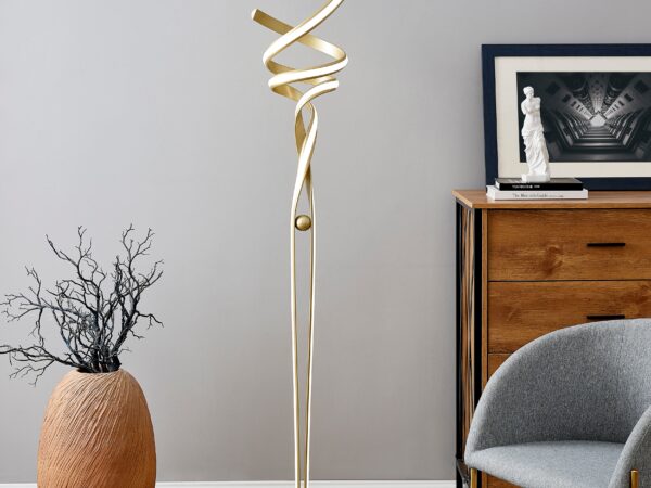 Munich LED Sandy Gold 63" Floor Lamp // Dimmable
