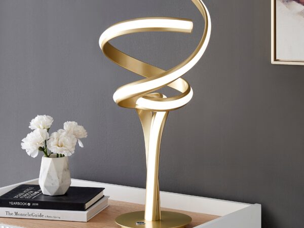 Munich Gold Table Lamp // Natural White LED Strip & Touch Dimmer