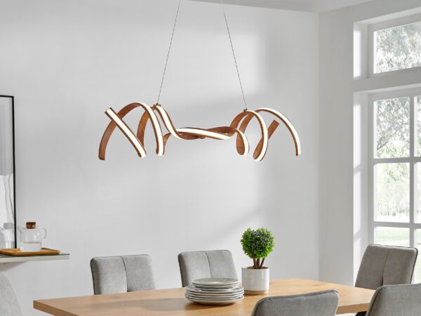 Munich LED Horizontal Chandelier // Wood