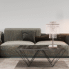 Square Crystal Double Crown Table Lamp // Chrome