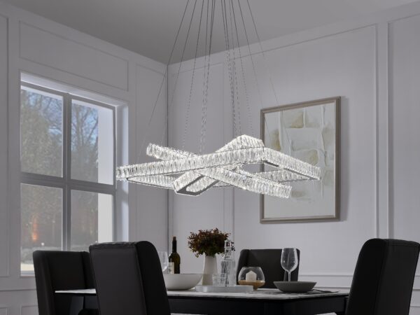 Crystal Elegance LED Chandelier //  3 Rectangles