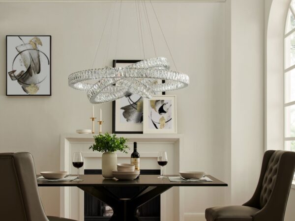 Crystal Elegance Three Ring Chandelier