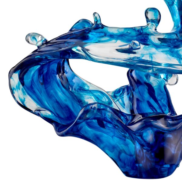 Breaker Wave 21" Tall Sculpture // Ocean Blue