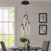 LED Three Clips Chandelier // Matte Black
