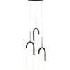 LED Three Clips Chandelier // Matte Black