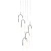 LED Five Clips Chandelier // Chrome