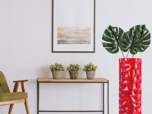 Textured Honeycomb Vase // Red, 36"