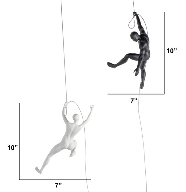 Climbing Couple Set of Two Wall Sculptures // Matte Black and Gold