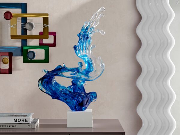 Breaker Wave 21" Tall Sculpture // Ocean Blue