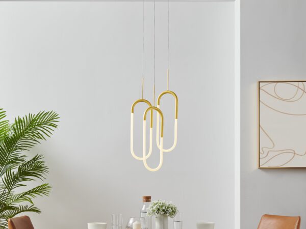 LED Three Clips Chandelier // Sandy Gold