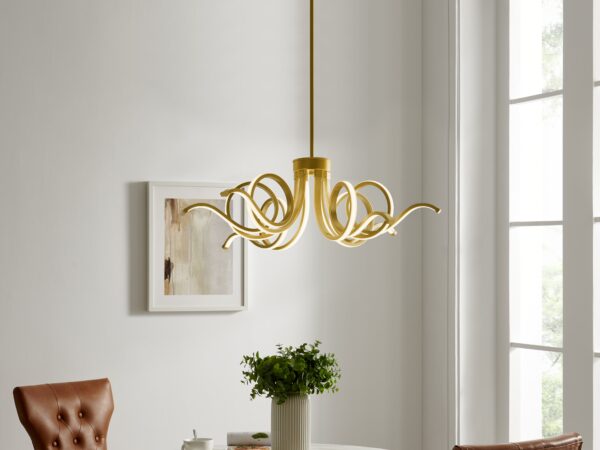 Magnolia LED Adjustable Chandelier // Sandy Gold