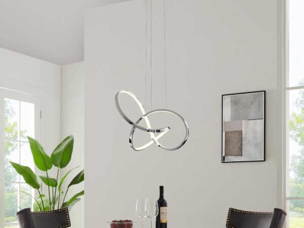 Knotted LED Dimmable Chandelier // Chrome