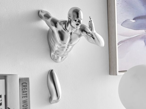 Runner Man 13" Wall Sculpture // Chrome