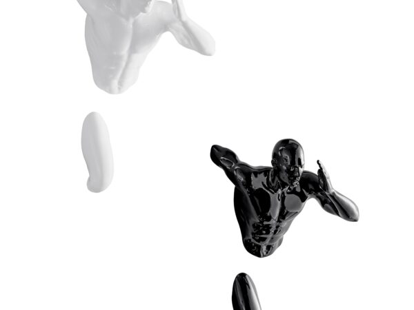 Set of Two Wall Runners Sculptures // White & Black