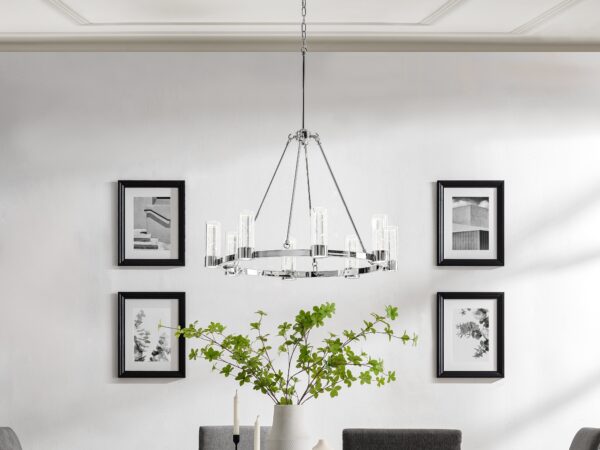 Victory 8 Light Chandelier //  Chrome