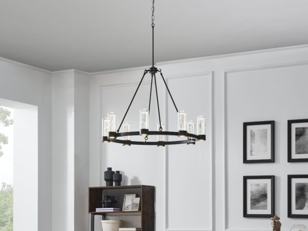 Victory 8 Light Chandelier //  Matte Black