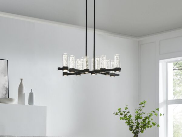 Victory 12 Light Chandelier //  Matte Black