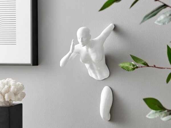 Runner Woman 13" Wall Sculpture // White