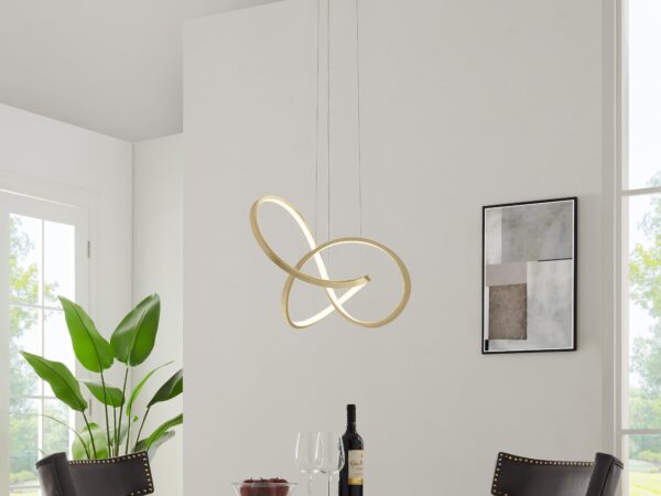Knotted LED Dimmable Chandelier // Sandy Gold