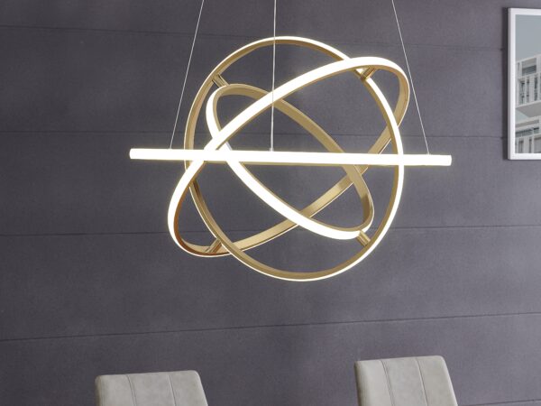 Oxford LED Adjustable Chandelier // Sandy Gold