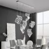 Acrylic Lace 6 Light Chandelier // Chrome