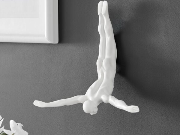 Diver Wall Decor Sculpture //11" Matte White