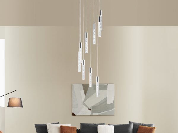 Acrylic Cylinder Chandelier // 9 Light