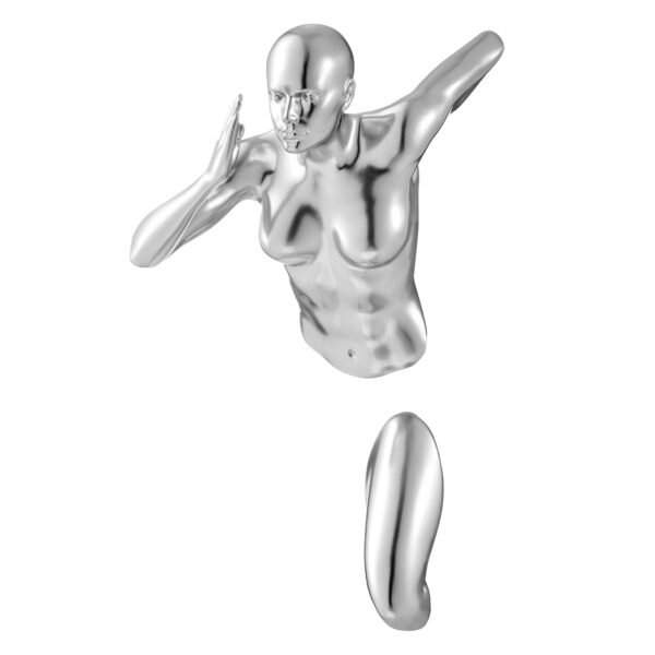 Runner Woman 13" Wall Sculpture // Chrome