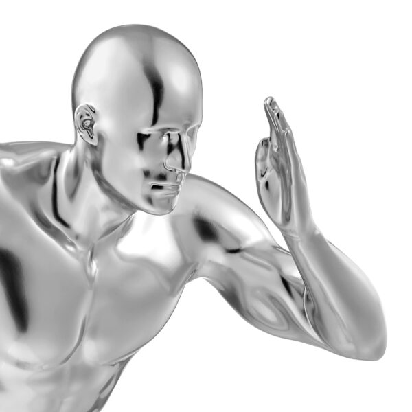 Runner Man 20" Wall Sculpture // Chrome