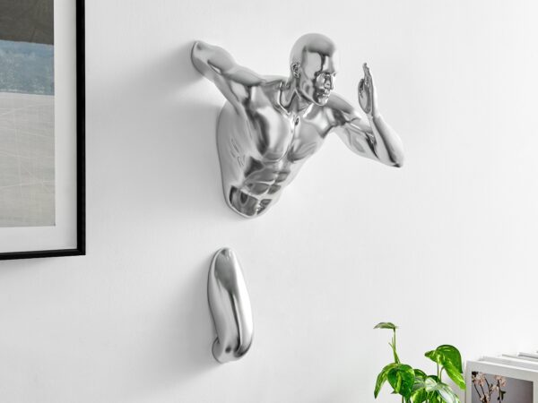 Runner Man 20" Wall Sculpture // Chrome