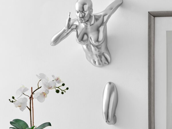 Runner Woman 20" Wall Sculpture // Chrome