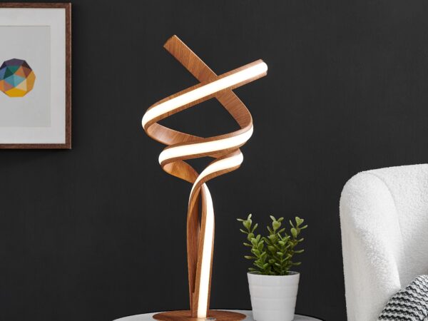 Munich Wood Table Lamp // LED Strip & Touch Dimmer