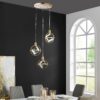 Hollywood Cube 3 Light Pendant // Gold