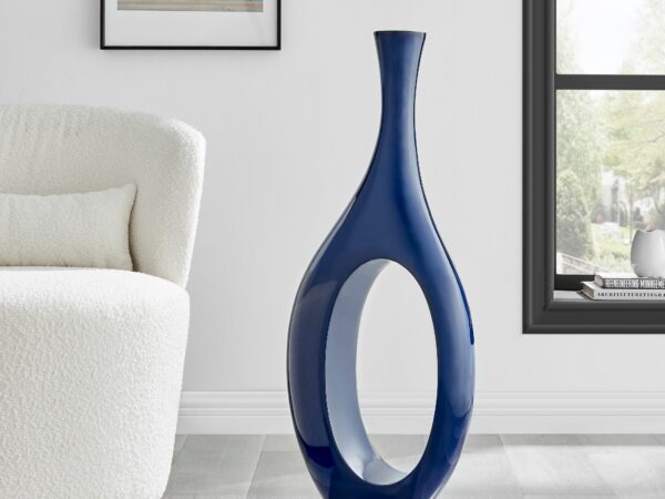 Trombone Vase // Large Navy Blue