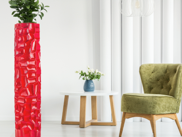 Textured Honeycomb Vase // Red, 52"