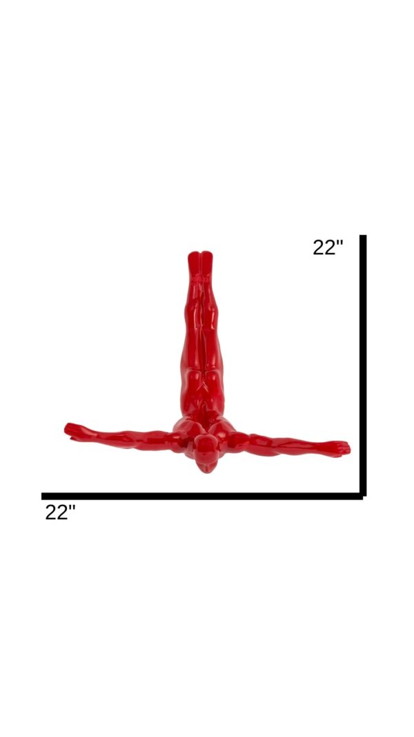 Set of Three Large Wall Divers // Glossy Red