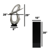 Fluid Abstract 59" Tall Floor Sculpture // Chrome with Black Stand
