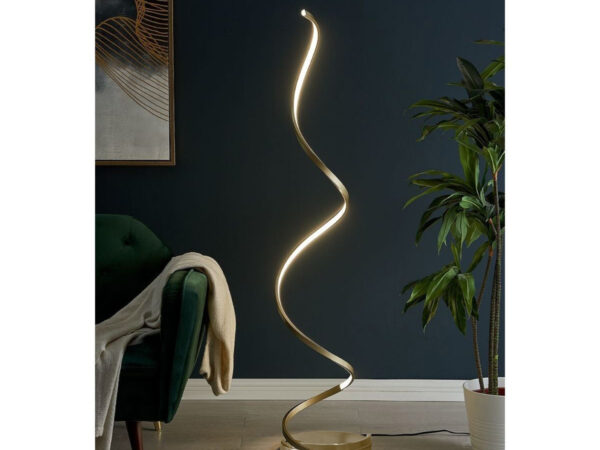 Modern Spiral LED 61" Floor Lamp // Gold