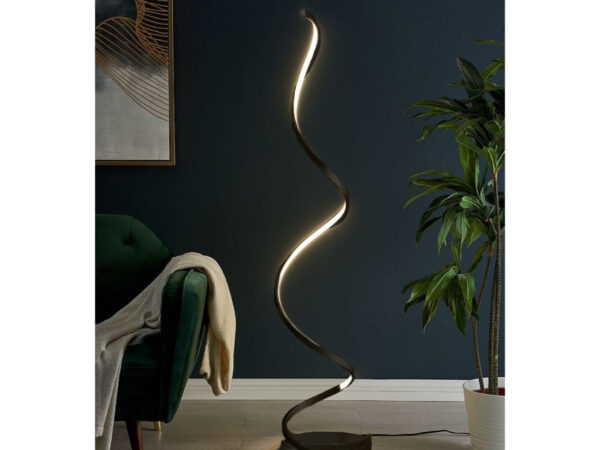 Modern Spiral LED 61" Floor Lamp // Black