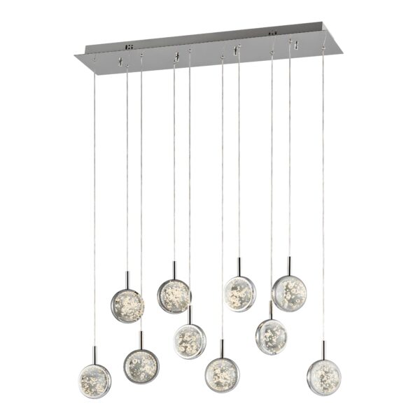 Bubbling Glow Rectangular Chandelier // Chrome