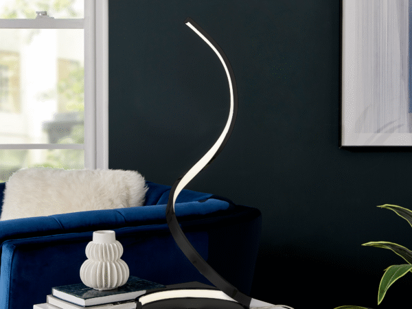 Modern Spiral Integrated LED Table Lamp // Black
