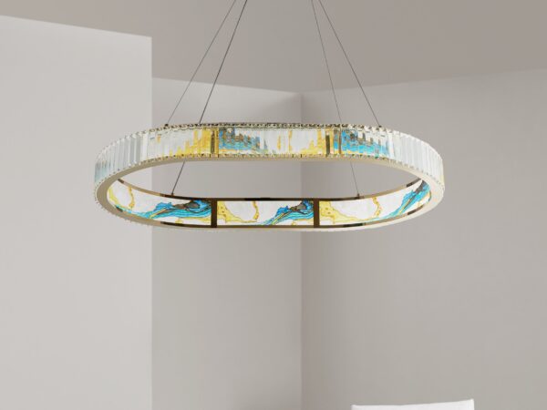 Boeseman's Colorful Chandelier // 1 Tier, Squoval